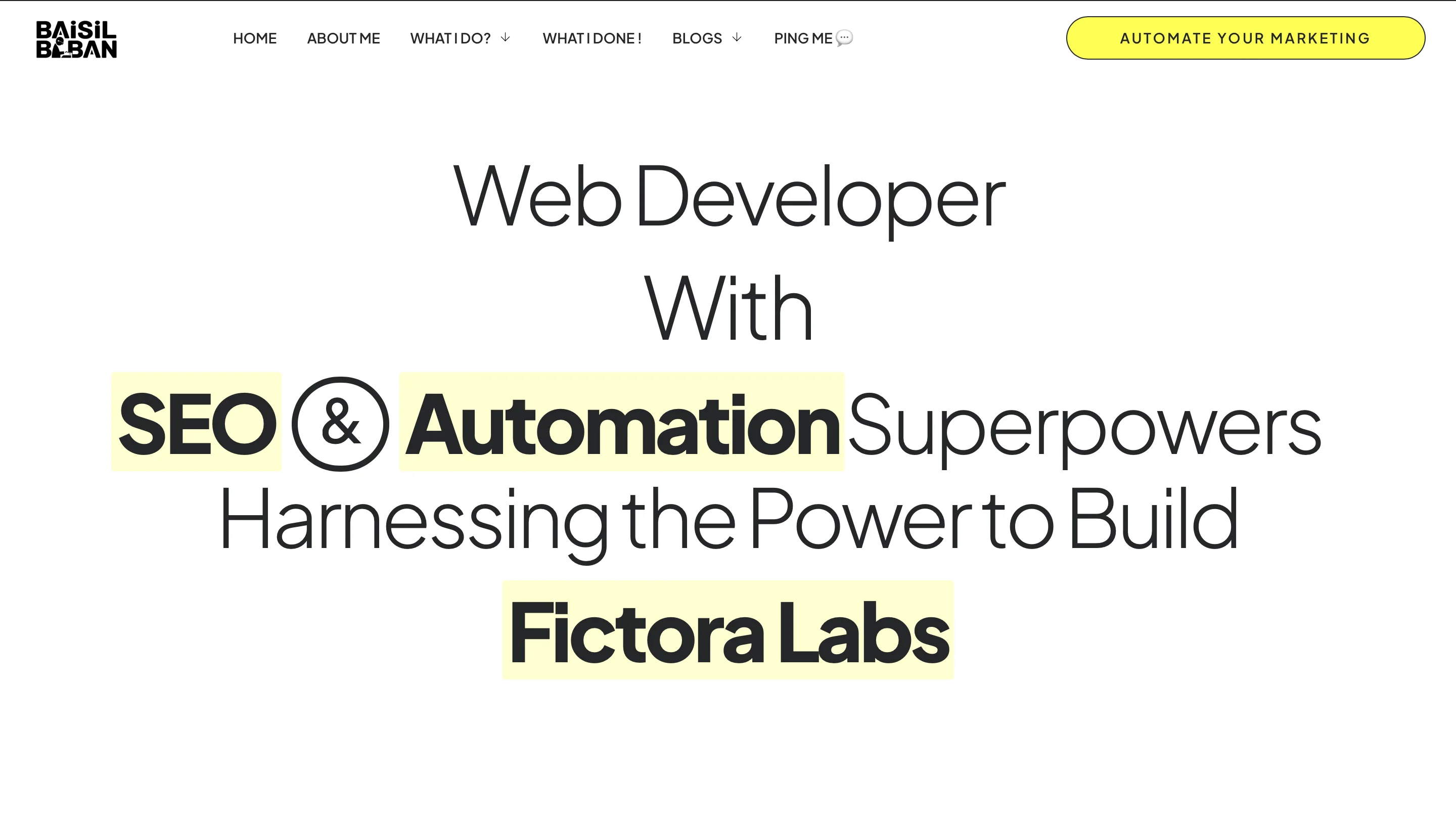 Digitl Nomad, the personal portfolio website of the Fictora Labs founder