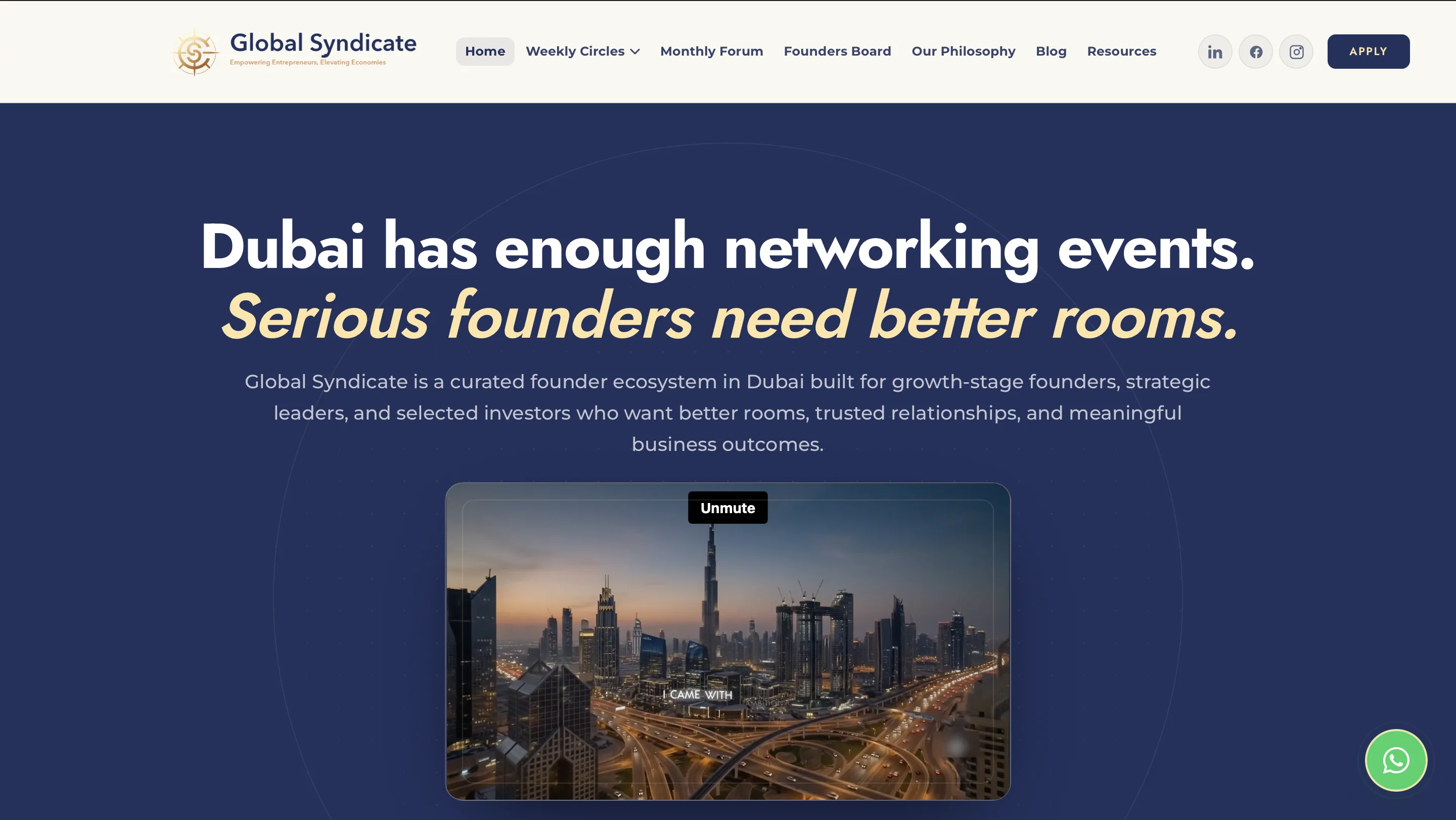 Global Syndicate founder ecosystem designed and built by Fictora Labs