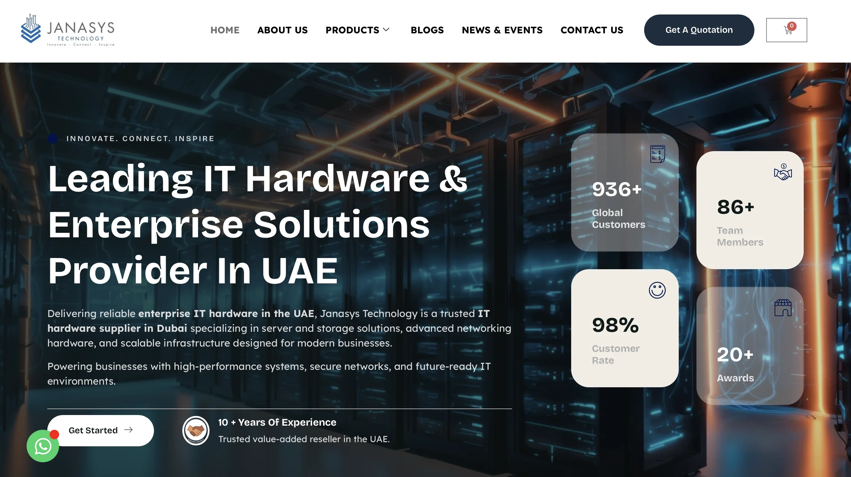 Janasys Technology website project by Fictora Labs